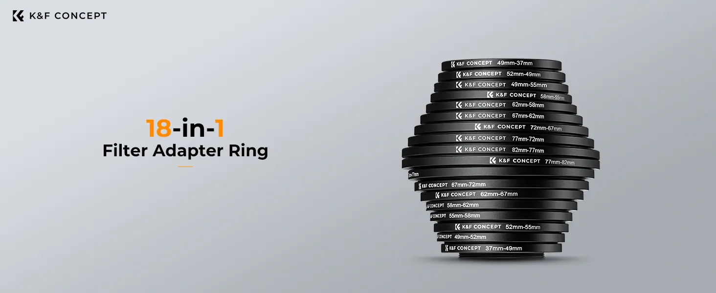 K&F CONCEPT 18 Pieces Filter Ring Adapter Set Review image 9