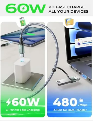 AINOPE Right Angle USB C Cable Review: 60W 2-Pack image 5