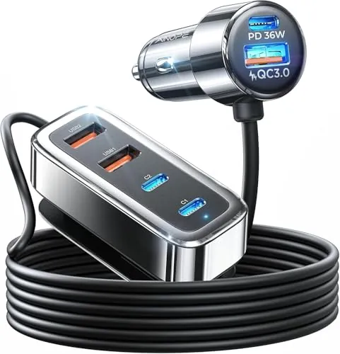 AINOPE 108W Car Charger Review: 6-Port Road Trip Charger