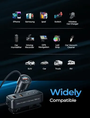 AINOPE 108W Car Charger Review: 6-Port Road Trip Charger image 6
