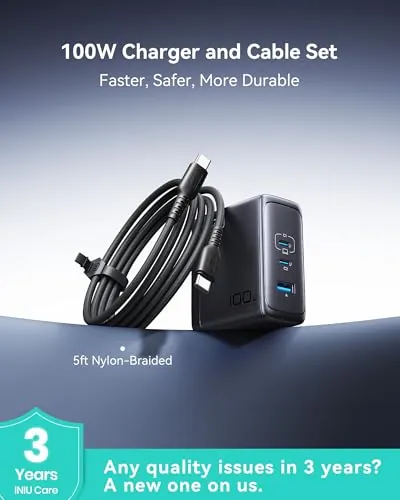 INIU 100W GaN Charger Review: 3-Port USB-C Charger image 5