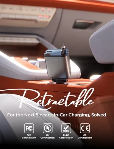 LISEN Retractable Car Charger Review: 75W USB-C Charger image 2