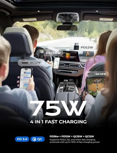 LISEN Retractable Car Charger Review: 75W USB-C Charger image 6