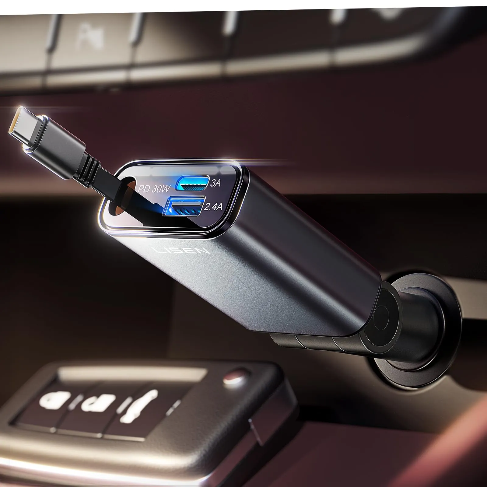 LISEN Retractable USB-C Car Charger Review image 8